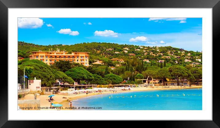The Beach of Saint Maxime in the Provence-Alpes-Cote d'Azur  Framed Mounted Print by Thomas Klee