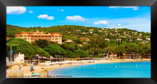The Beach of Saint Maxime in the Provence-Alpes-Cote d'Azur  Framed Print by Thomas Klee