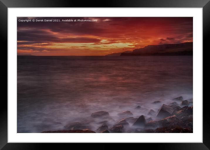 Stunning Sunset over the Jurassic Seascape Framed Mounted Print by Derek Daniel