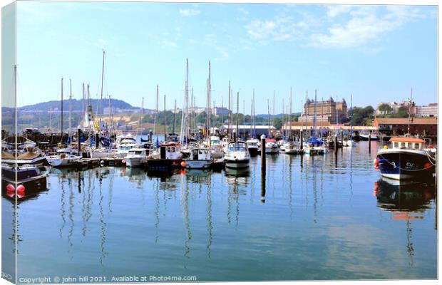 Harbour and Marina, Scarborough, Yorkshire. Canvas Print by john hill