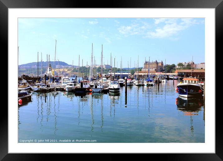 Harbour and Marina, Scarborough, Yorkshire. Framed Mounted Print by john hill