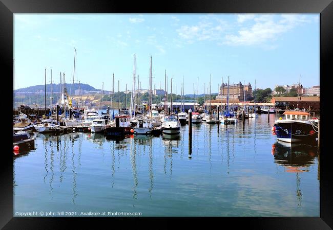Harbour and Marina, Scarborough, Yorkshire. Framed Print by john hill