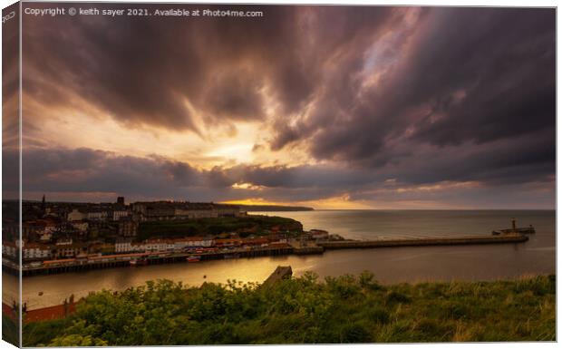 Whitby Sunset Canvas Print by keith sayer