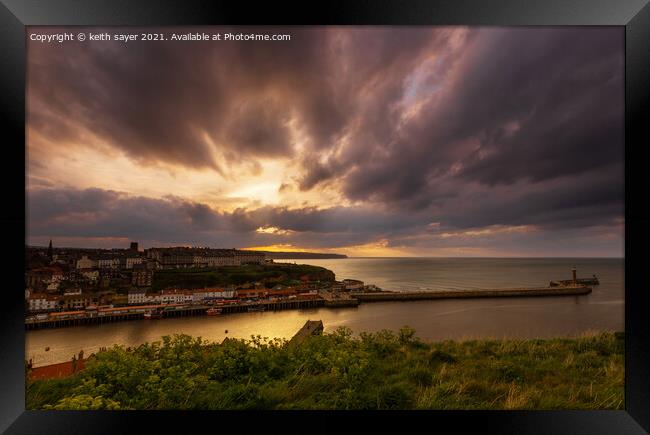 Whitby Sunset Framed Print by keith sayer