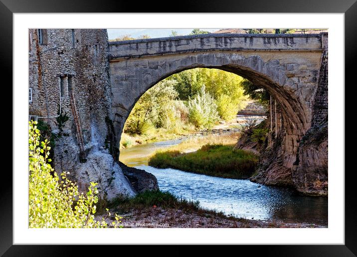 The Lasting Legacy of a Roman Bridge Framed Mounted Print by Roger Mechan