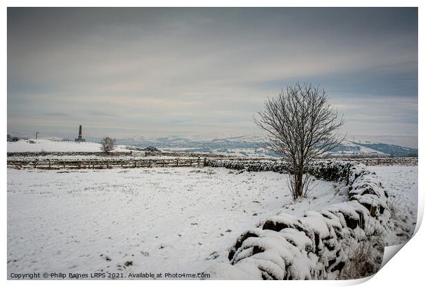 Winter on Werneth Low Print by Philip Baines