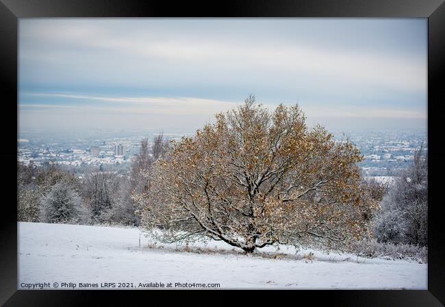 Werneth Low in Winter Framed Print by Philip Baines