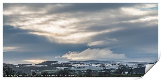 Winter Sky over Newsham Moor (1) Print by Richard Laidler