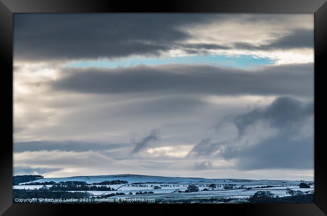 Winter Sky over Newsham Moor (2) Framed Print by Richard Laidler