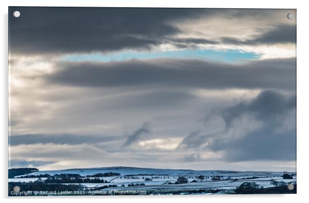 Winter Sky over Newsham Moor (2) Acrylic by Richard Laidler