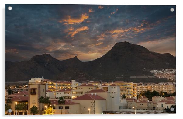 Tenerife Sunset Acrylic by Alan Jackson