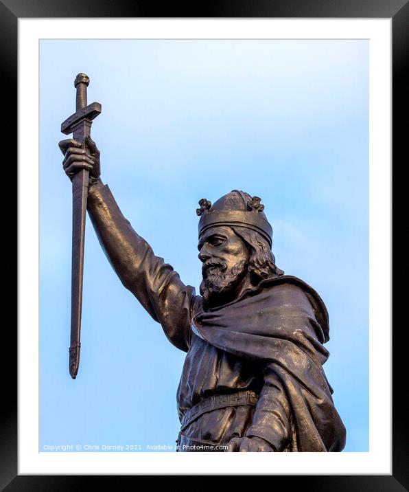 Statue of King Alfred the Great in Winchester, UK Framed Mounted Print by Chris Dorney