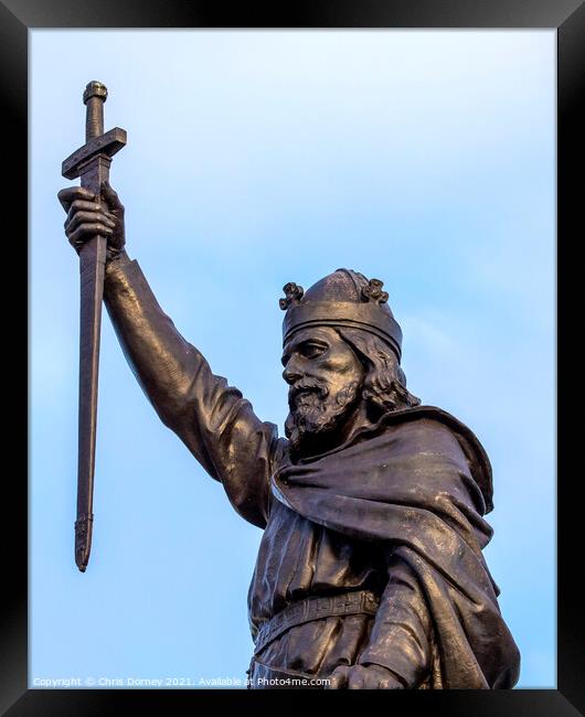 Statue of King Alfred the Great in Winchester, UK Framed Print by Chris Dorney