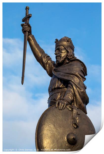 Statue of King Alfred the Great in Winchester, UK Print by Chris Dorney