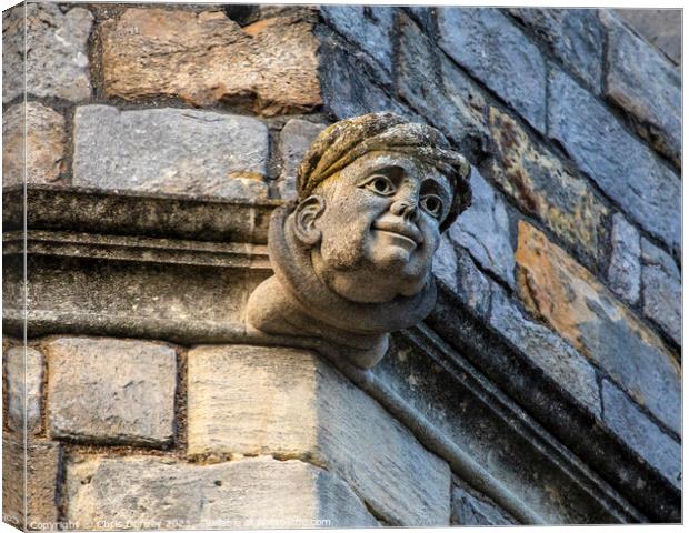 Sculpture on the Exterior of Windsor Castle in Berkshire, UK Canvas Print by Chris Dorney