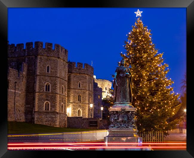 Christmas at Windsor Castle in Berkshire, UK Framed Print by Chris Dorney