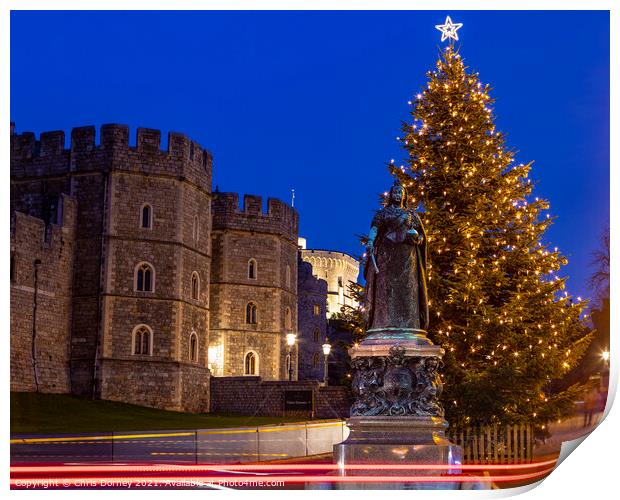 Christmas at Windsor Castle in Berkshire, UK Print by Chris Dorney