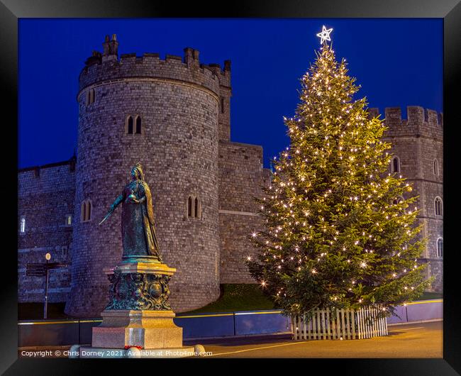 Christmas at Windsor Castle in Berkshire, UK Framed Print by Chris Dorney