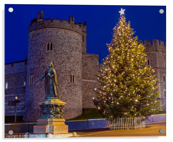 Christmas at Windsor Castle in Berkshire, UK Acrylic by Chris Dorney