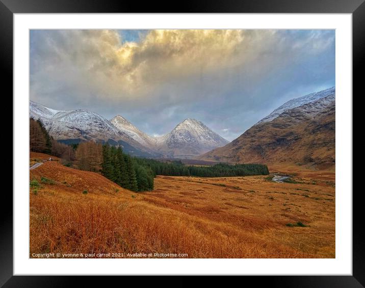 Glencoe mountains Framed Mounted Print by yvonne & paul carroll