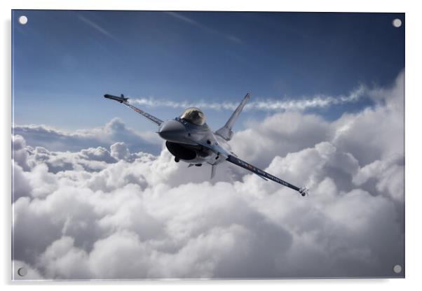 The Dark Falcon - F16 Fighting Falcon Acrylic by J Biggadike