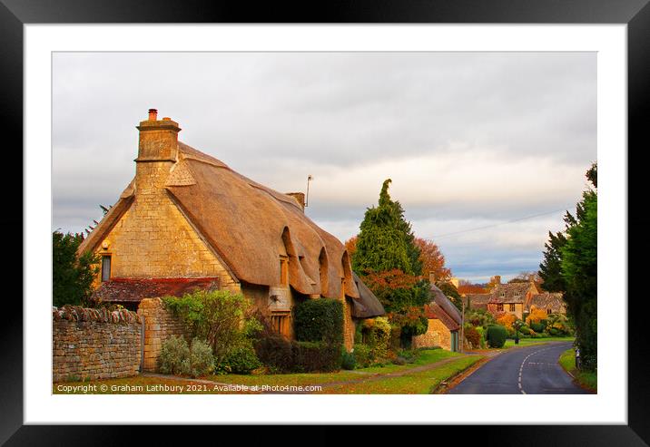 Chipping Campden Thatched Cottage Framed Mounted Print by Graham Lathbury