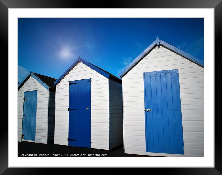 Blues and White Framed Mounted Print by Stephen Hamer