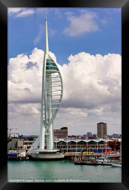 Towering Tribute to Portsmouth's Maritime Heritage Framed Print by Roger Mechan