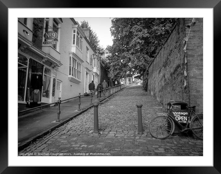 Steep Hill, Lincoln Framed Mounted Print by Stephen Coughlan