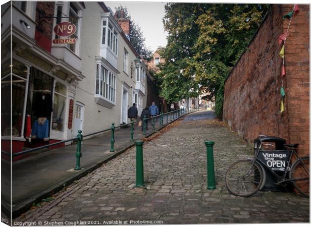 Steep Hill, Lincoln Canvas Print by Stephen Coughlan