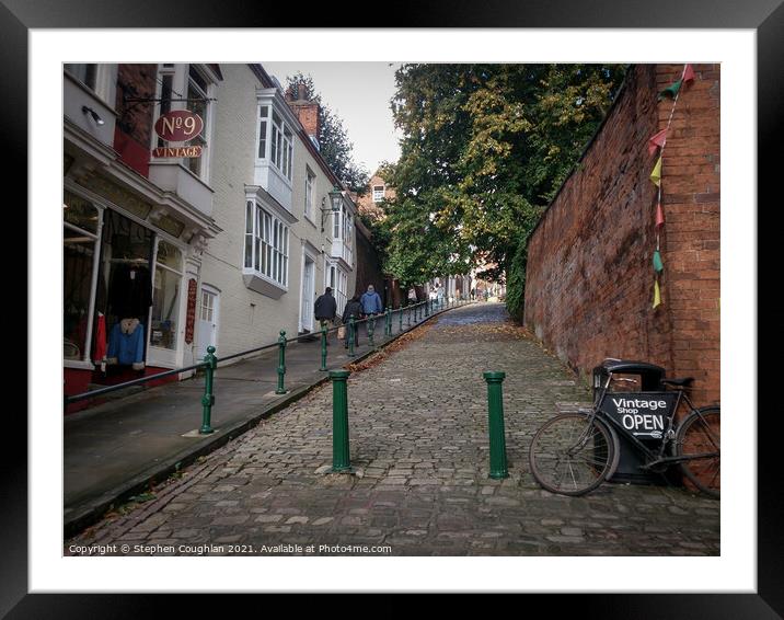 Steep Hill, Lincoln Framed Mounted Print by Stephen Coughlan