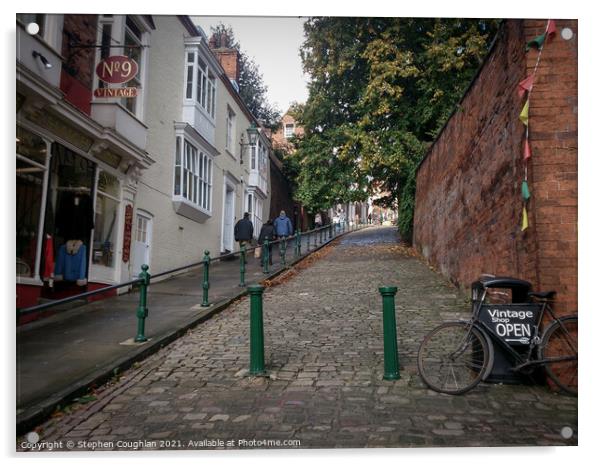 Steep Hill, Lincoln Acrylic by Stephen Coughlan