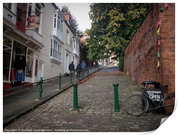 Steep Hill, Lincoln Print by Stephen Coughlan