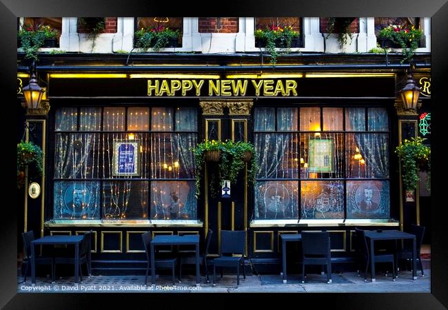 Happy New Year Pub Framed Print by David Pyatt
