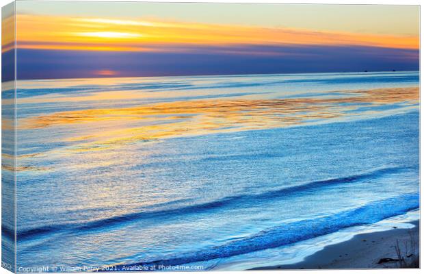 Eilwood Mesa Oil Wells Pacific Ocean Sunset Goleta California Canvas Print by William Perry