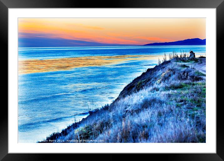 Eilwood Mesa Sand Dune Lovers Pacific Ocean Sunset Goleta Califo Framed Mounted Print by William Perry