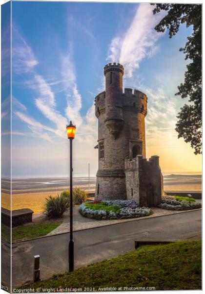 Dawn At Appley Tower Canvas Print by Wight Landscapes