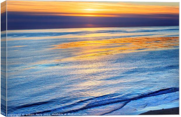 Eilwood Mesa Pacific Ocean Sunset Goleta California Canvas Print by William Perry