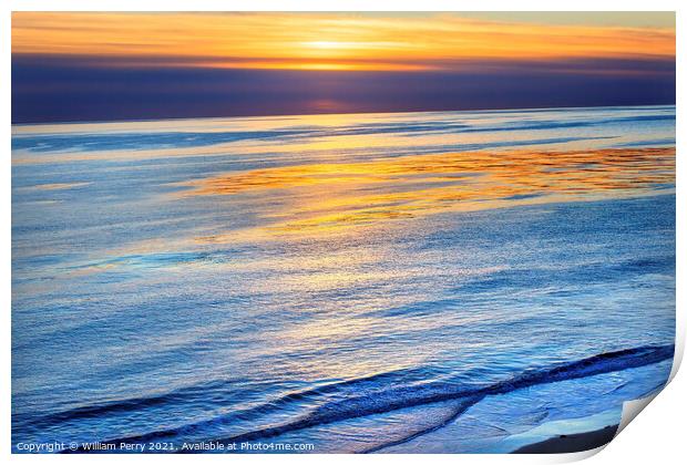 Eilwood Mesa Pacific Ocean Sunset Goleta California Print by William Perry