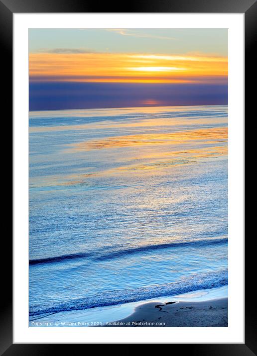 Eilwood Mesa Pacific Ocean Sunset Goleta California Framed Mounted Print by William Perry