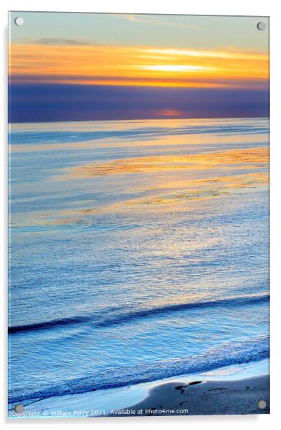 Eilwood Mesa Pacific Ocean Sunset Goleta California Acrylic by William Perry