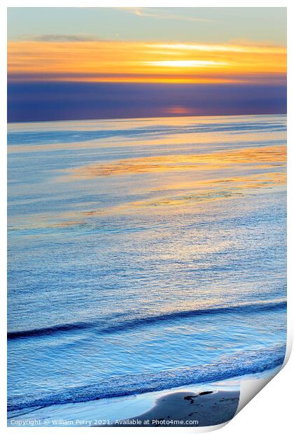 Eilwood Mesa Pacific Ocean Sunset Goleta California Print by William Perry