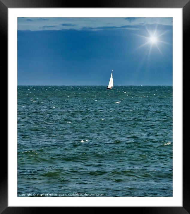 Sunburst Sailing Framed Mounted Print by Stephen Hamer