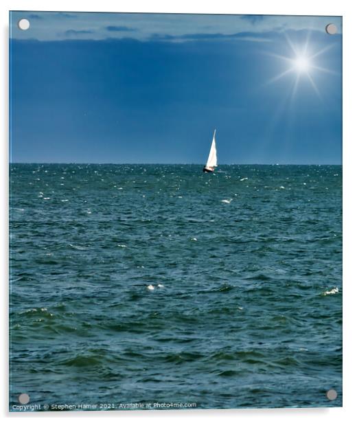 Sunburst Sailing Acrylic by Stephen Hamer