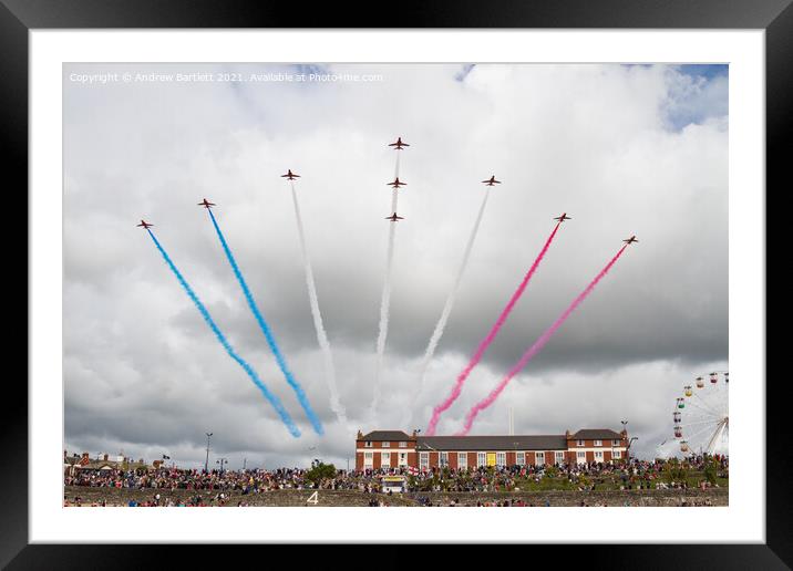 The Red Arrows at Barry Island, UK. Framed Mounted Print by Andrew Bartlett