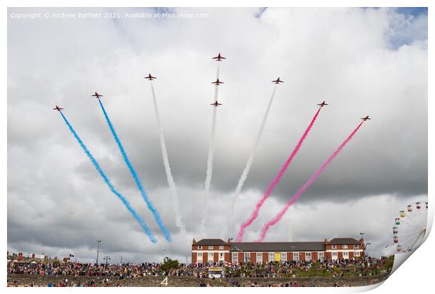 The Red Arrows at Barry Island, UK. Print by Andrew Bartlett