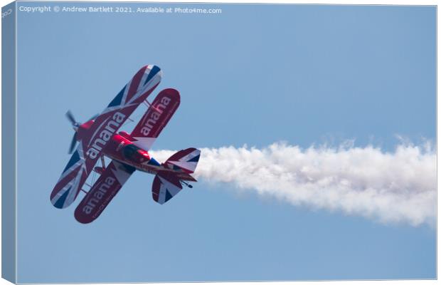 Richard Goodwin 'Pitts Special' at Swansea, UK Canvas Print by Andrew Bartlett