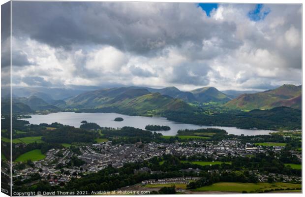 Majestic View of Derwent Water Canvas Print by David Thomas