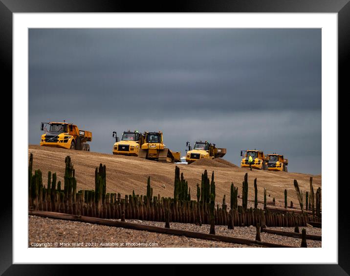 Sea Defences of Now and Then. Framed Mounted Print by Mark Ward