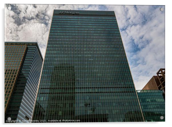 JP Morgan, Canary Wharf Acrylic by Adrian Rowley